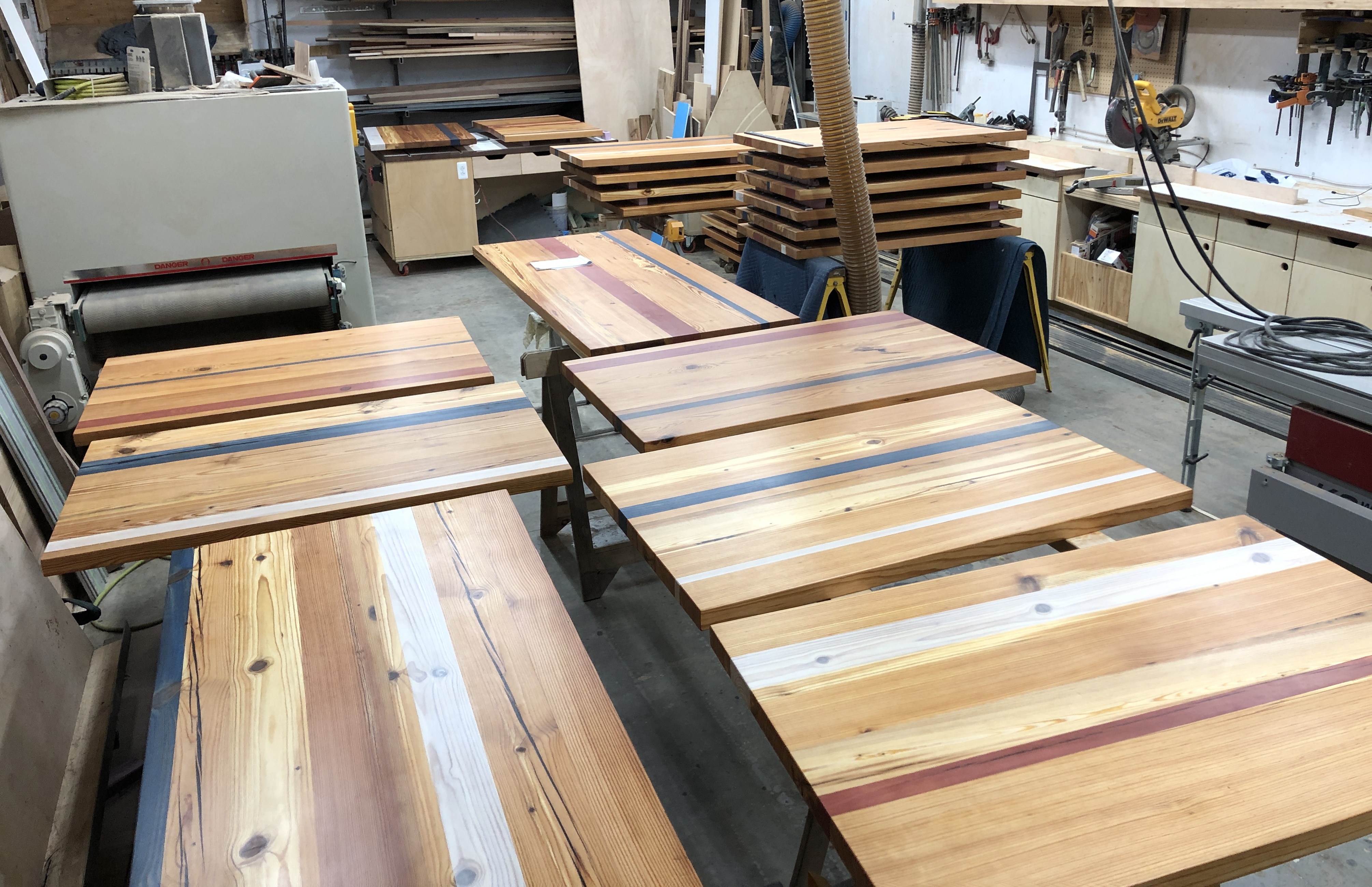 Assortment of over 30 branded tabletops for the new Mission Taco in Kansas City